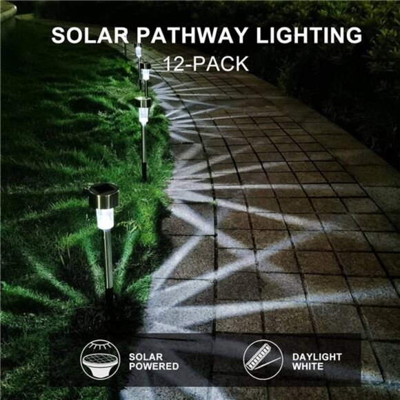 Solar Lights Outdoor Waterproof LED Garden Pathway Patio Lawn Landscape Lighting - Picture 3 of 8